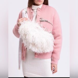 ✨✨✨HOST PICK✨✨✨ OFF-WHITE Leather & Ostrich Feathers Bum Bag Large Pre-Owned